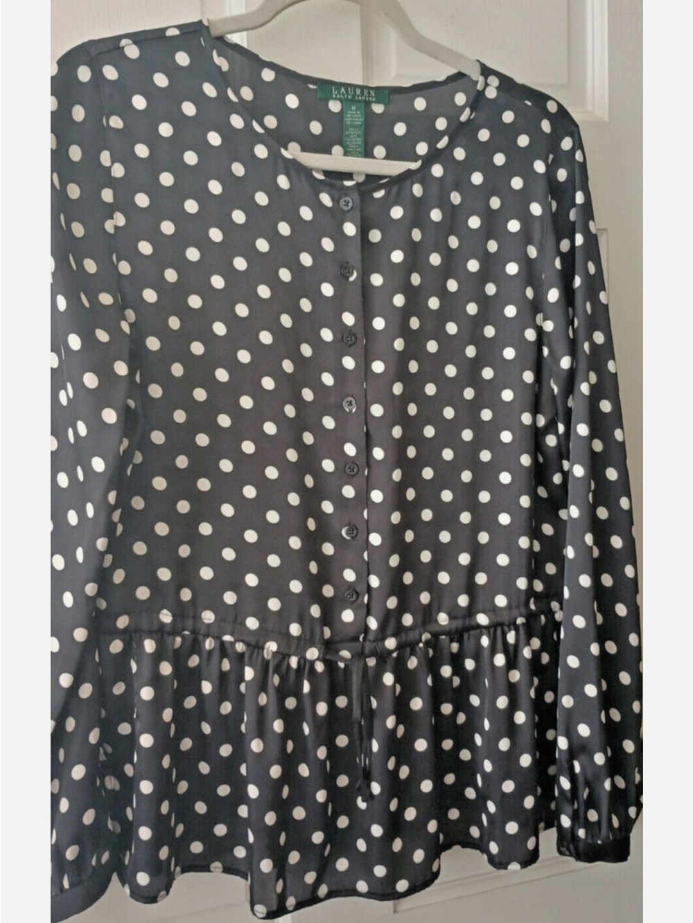 Lauren Ralph Lauren Black Polka Dot Blouse